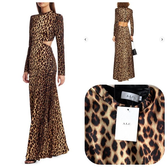 A.L.C. Dresses & Skirts - NWT A.L.C Gabriela Stretch-silk Cutout Leopard-print Maxi Dress
